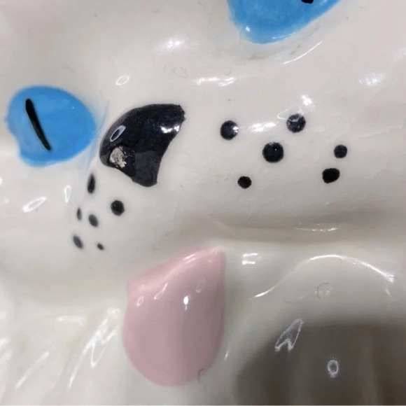 Vintage Ceramic  Blue Eyed Persian Cat Statue Kitty Meow - Picture 14 of 16